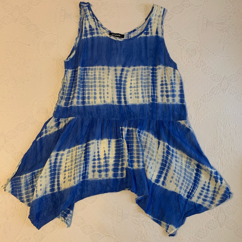 Blue and White Tie-Dye Tunic/ Coverup new w/o tags by Annabelle